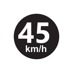 Speed limit 45 kmh Sticker vector illustration
