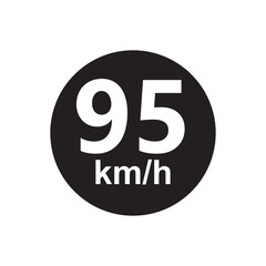 Speed limit 95 kmh Sticker vector illustration