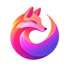 Obraz premium VibrantFoxDesignColorfulGradientAbstractArtAnimalIllustration