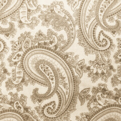 Paisley background paper or fabric, with floral damask and baroque, seamless ornamental pattern