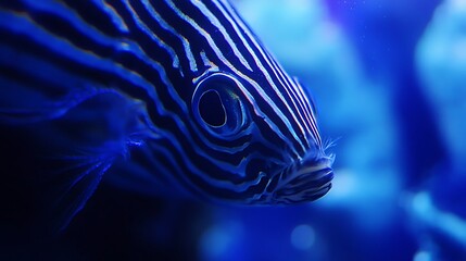 Obraz premium Striped Fish Underwater Close-up