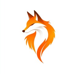 Obraz premium ElegantStylizedFoxHeadProfileDesignLogoArtGraphicImage
