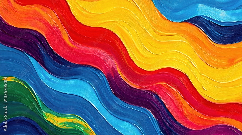 Poster vibrant wave of colors: a visual exploration of color and texture, a dynamic display of blended hues