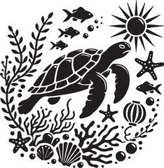 turtle vector, turtle logo silhouette vector, turtle vector illustration