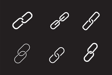 Link icon, hyperlink sign, interlink signal, linking symbol. Link icon vector isolated on circle background. Link style.