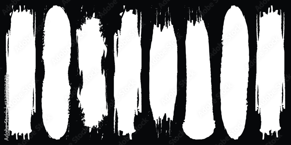 Poster white brush strokes. set of vector paint brush stroke, ink splatter and artistic design elements. di