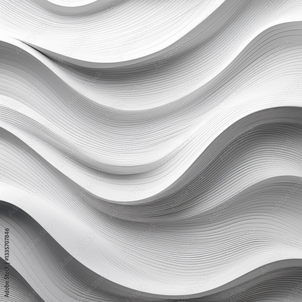Aufkleber elegant and minimalist seamless white wave texture pattern background with mono color design concept