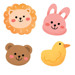 Animal head watercolor illustration