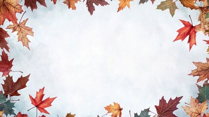 Autumn Leaves Frame  Fall Foliage Border   Background  PNG   High Resolution Image