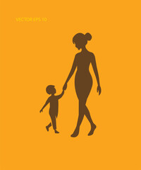 Mother and Child Walking Together