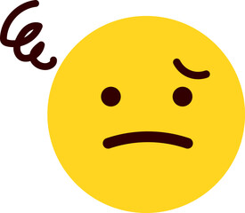 絵文字、顔文字 表情の顔のイラスト 困る