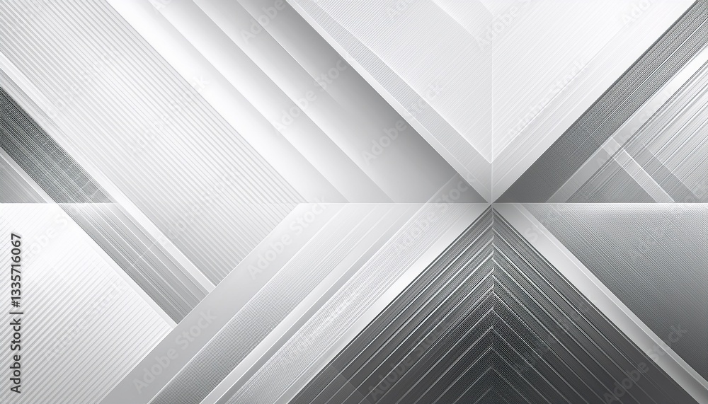 Poster abstract white background with texture pattern, layered geometric triangle shapes, white and grey gl