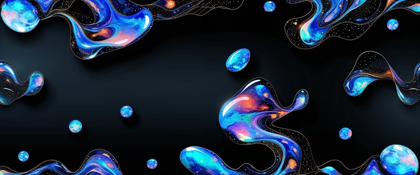 opal pattern on black plain background digital abstract art work illustration design