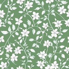 DesignCreativity Intricate Green Scene Minimalist Seamless