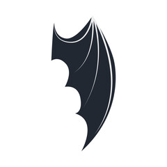 Obraz premium Silhouette of Spooky Bat Wing. Vector Illustration in Flat Style