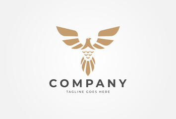 Obraz premium Letter W Eagle Logo Design. modern bird style logo design. flat design logo template element.vector illustration