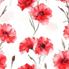 Obraz premium DesignCreativity Seamless Design Perspective Carnations