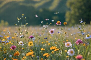 Charming Wildflower Field Wallpaper and Cover Page Design for Nature Lovers