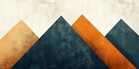 Four triangular shapes form an abstract mountain range motif