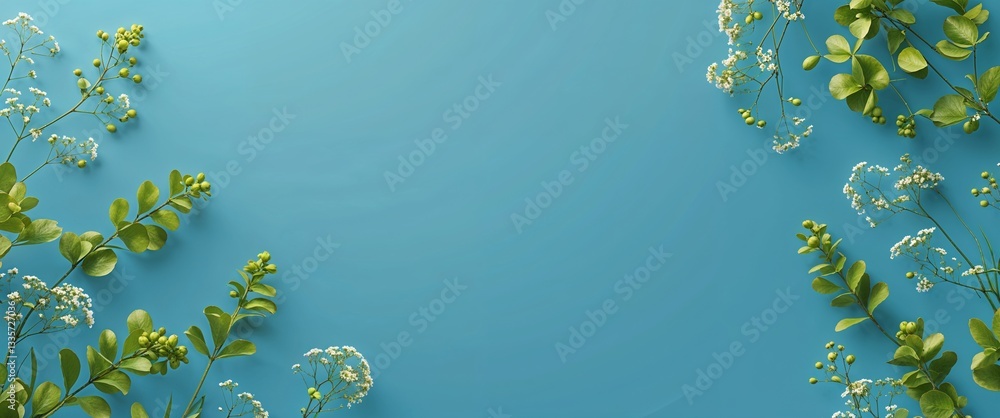 Poster peridot pattern on cyan plain background digital abstract art work illustration design