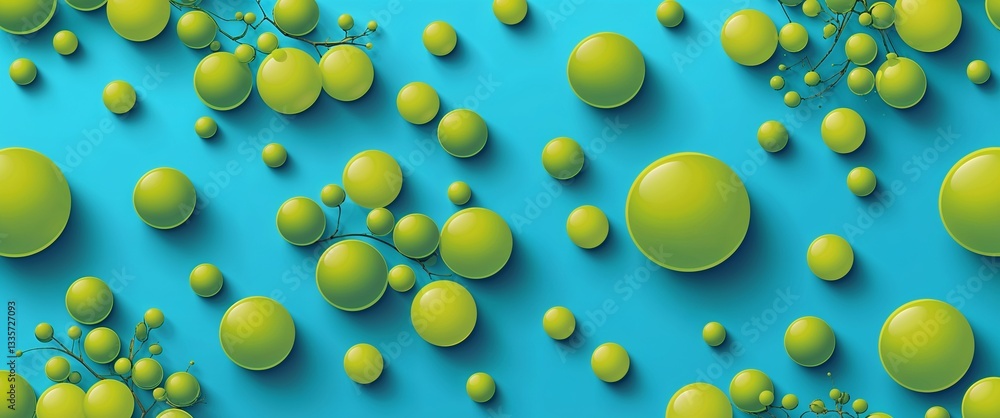 Aufkleber peridot pattern on cyan plain background digital abstract art work illustration design
