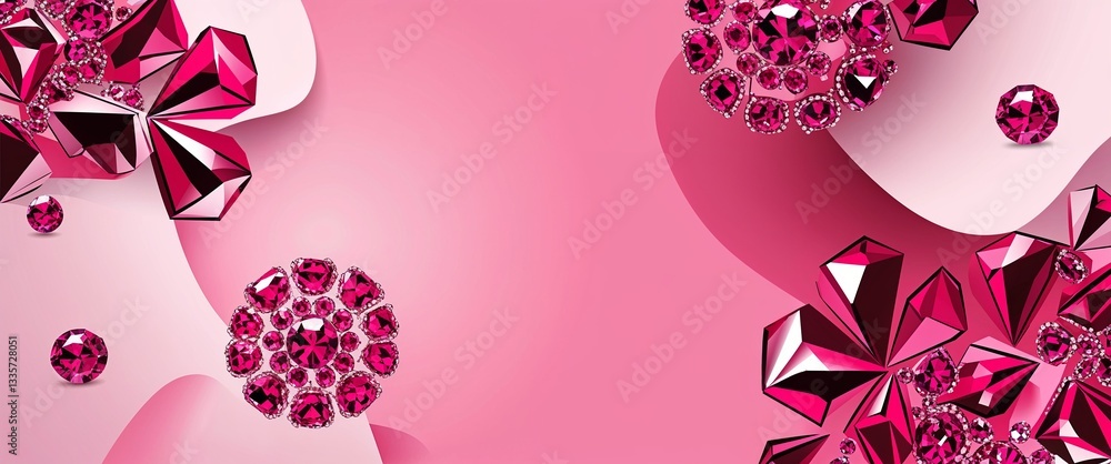Aufkleber ruby pattern on pink plain background digital abstract art work illustration design