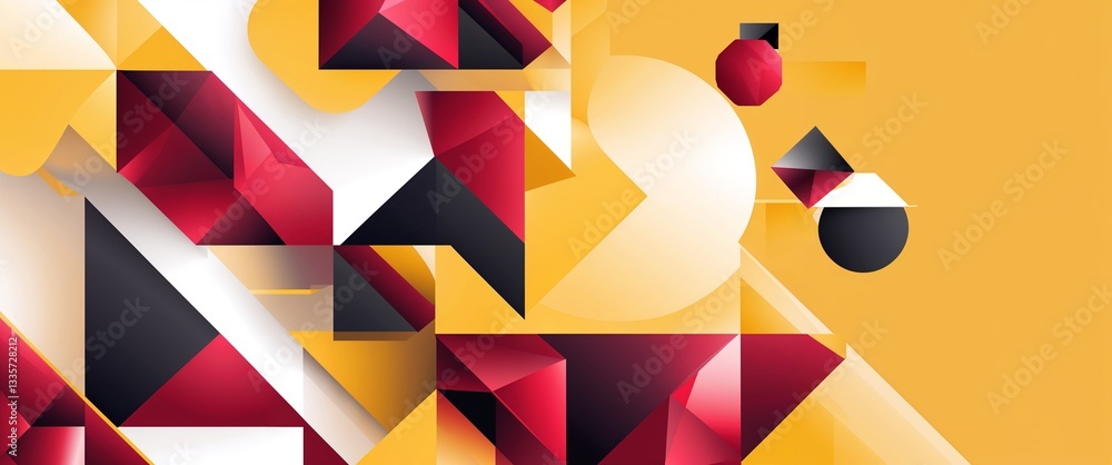 Poster ruby pattern on yellow plain background digital abstract art work illustration design