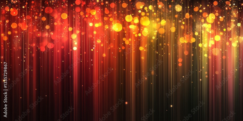 Poster abstract background features glowing bokeh lights and vertical lines