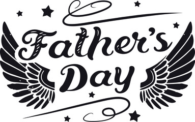 Obraz premium Father's Day Celebration Design with Elegant Wings and Stars, 