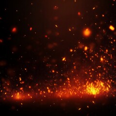 Fire embers particles over a black background. Fire sparks background. Abstract dark glitter fire particles lights. Fire sparks background. Abstract dark glitter fire particles lights.