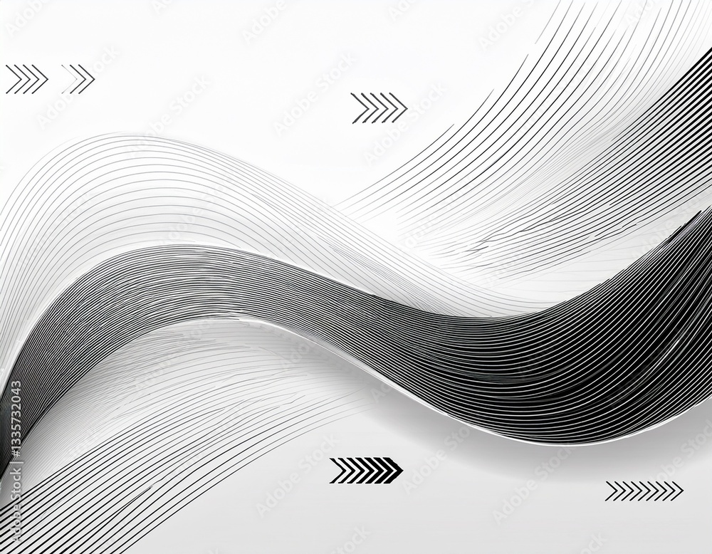 Aufkleber white abstract vector long minimal banner. light neutral background with arrows and copy space for t