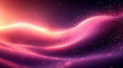Obraz premium Abstract Pink Wave of Sparkling Dust Particles