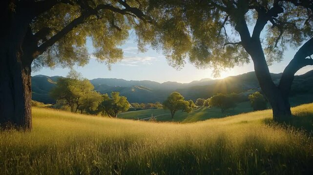 The field stretched out endlessly, adorned with vibrant wildflowers swaying gently in the soft breeze. The warm sunlight bathed the landscape in a golden hue, while the refreshing wind carried the swe