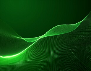 Rendering 3d wave dynamic background dots green futuristic flow technology abstract datum innovation sound illustration business digital music dot texture.