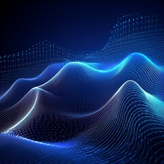Futuristic cybernetic patterns, futuristic shimmering particles 3d abstract background, Futuristic background of points and lines with a dynamic wave. Big data. Abstract background