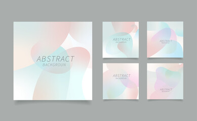 Set of abstract vector backgrounds with line waves.Vector illustration. Social media feed post template set in grid puzzle style with organic shape background