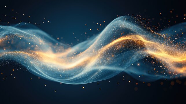 Abstract energy waves on dark background.  Possible use for wallpaper, website design, or product promo