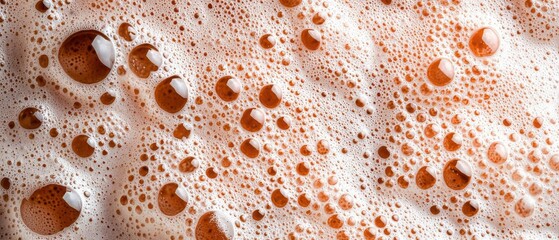 craft beer homebrewing fermentation. Beer fermentation close-up with krausen foam forming on top of a fermenting ale