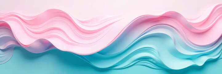 Obraz premium Soft pastel pink and turquoise paint strokes, gentle and elegant background, wallpaper, pastel, turquoise