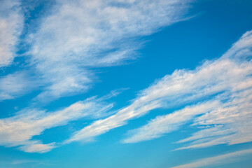 white clouds and blue sky. partly cloudy weather. 