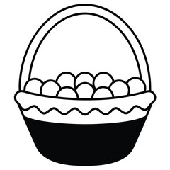 basket with easter eggs