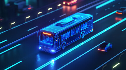 bus with advanced 3D digital technology