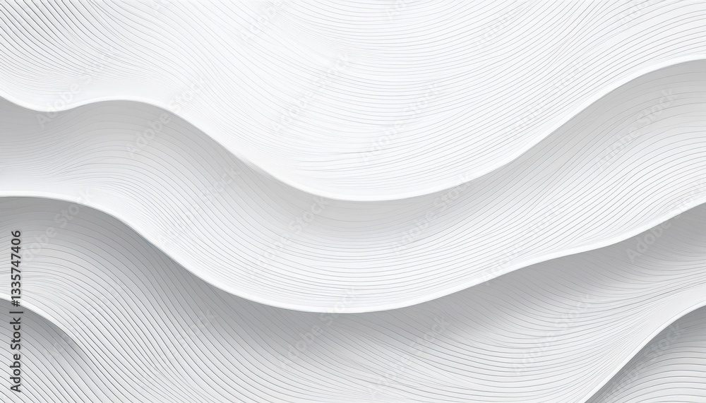 Poster stylish and modern minimalist seamless white wave texture pattern background with monochromatic colo