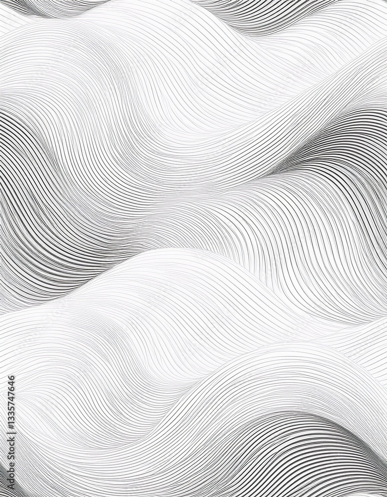 Poster stylish and modern minimalist seamless white wave texture pattern background with monochromatic colo
