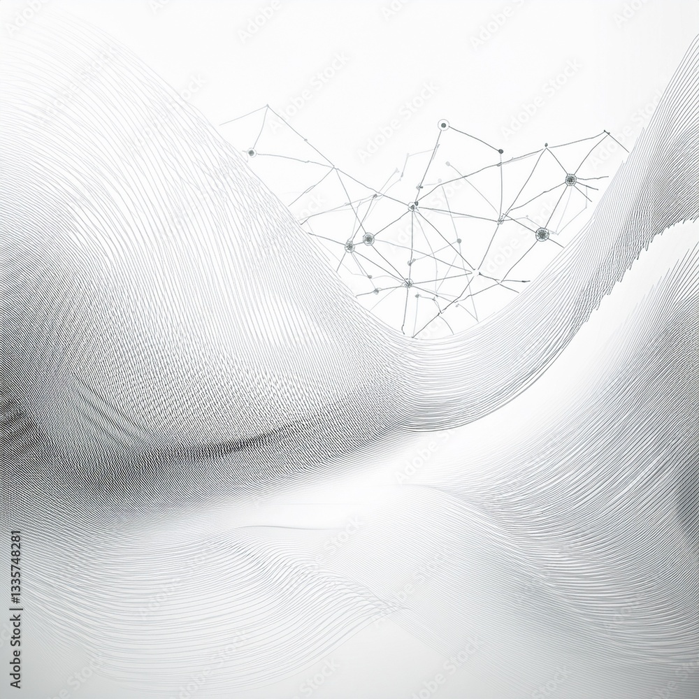 Poster abstract white futuristic background. white background. connecting dots and lines on a white backgro