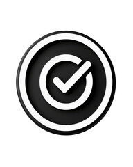 isolated transparent Background. Circular icon with check mark symbolizing approval or completion