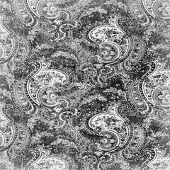 Paisley background paper or fabric, with floral damask and baroque, seamless ornamental pattern