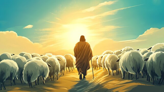 Wanted sheep. Jesus Leaves the 99. Once was lost now i am found. Christian scripture motivation poster and inspirational wall art. Bible verse. Christian quote for inspiration. Vector illustration