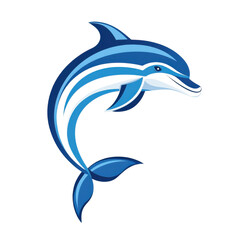 Obraz premium isolated transparent Background. vibrant dolphin icon with sleek design and dynamic curves