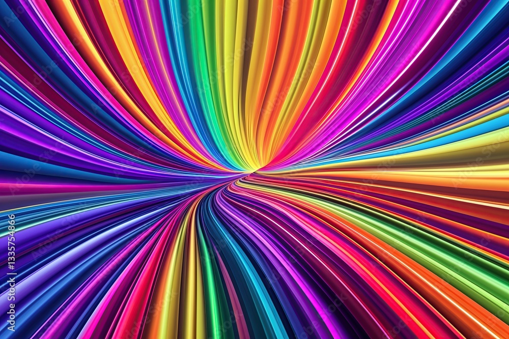 Poster expressive flow lines in a colorful spectrum - vibrant and appealing striped design